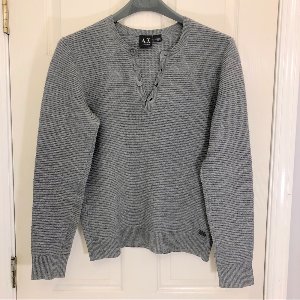Textured Armani Exchange Gray Sweater S